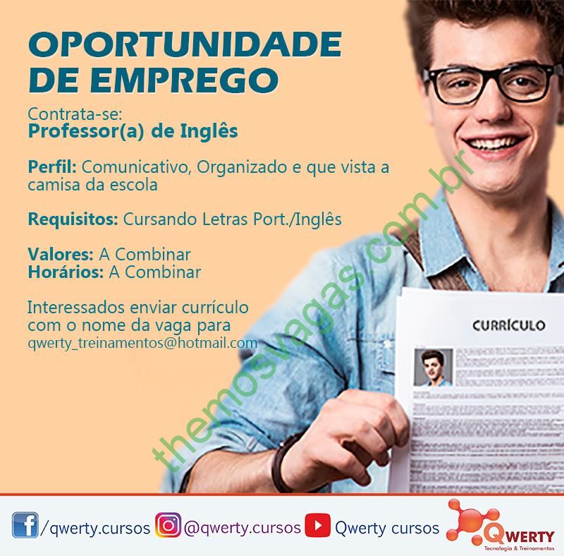 Professor de Inglês com experiência - Vagas de emprego - Adrianópolis,  Manaus 1238155828