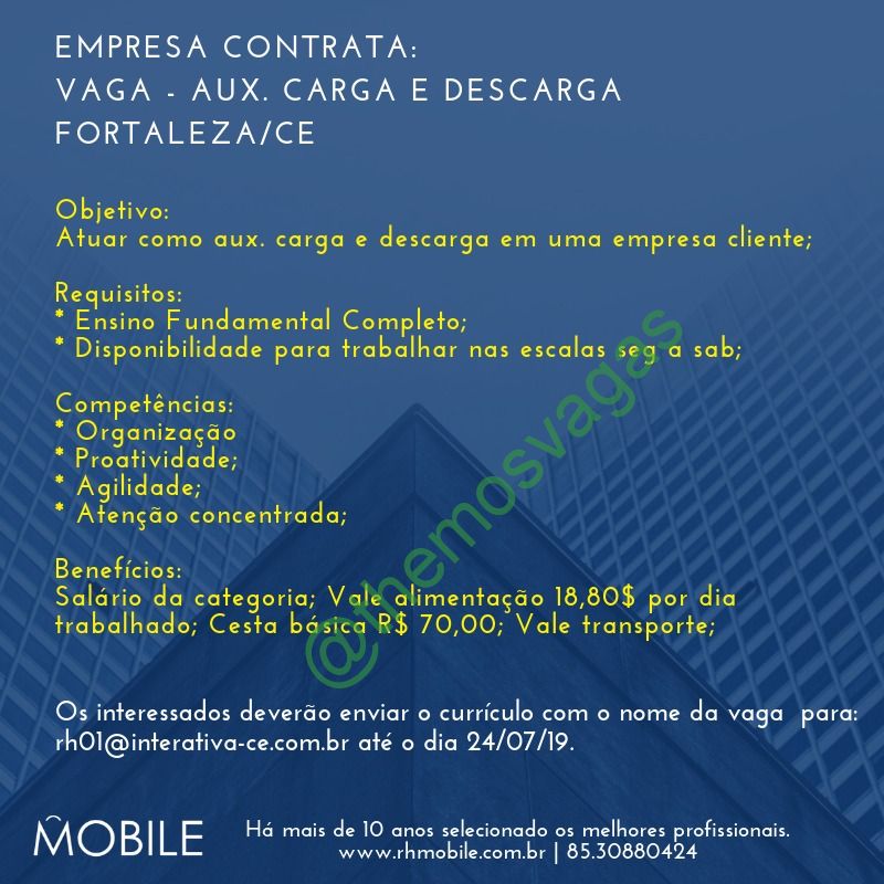 Auxiliar Ambiental, Fortaleza – CE, 01 vaga(s)