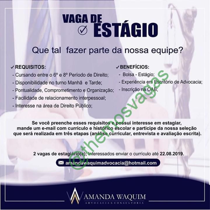 vagas diversas de estágios – Graduação em Direito