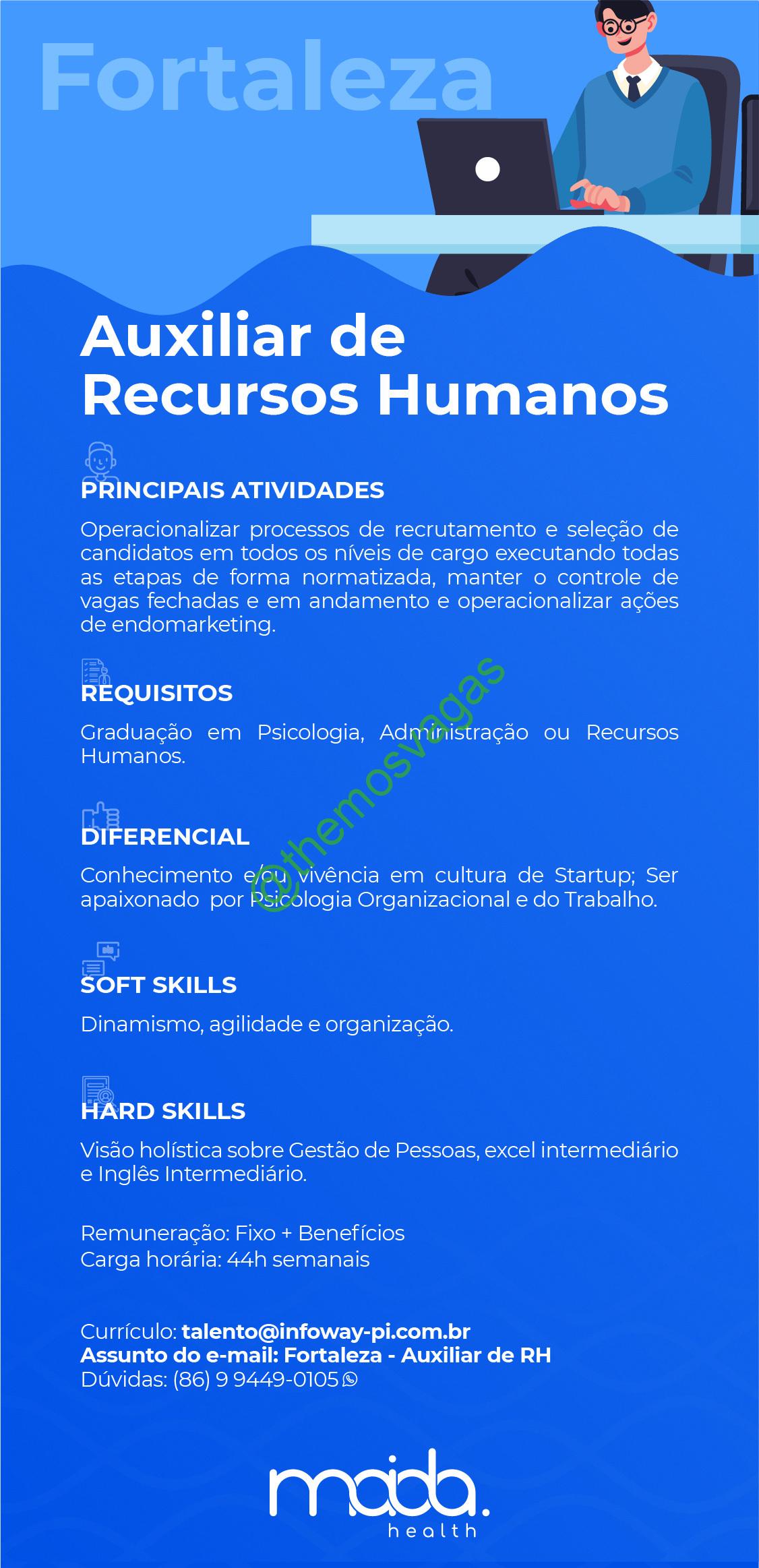 Vaga Assistente de RH em Fortaleza/Ce