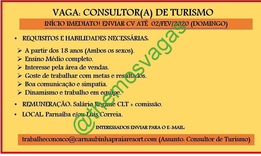 Consultor De Turismo / 01 Vaga(s) / Parnaíba – PI | Themos Vagas ...