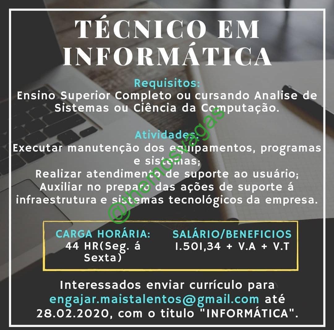 Técnico Em Informática 01 Vagas Teresina Pi Themos Vagas Empregos E Estágiosthemos 3686