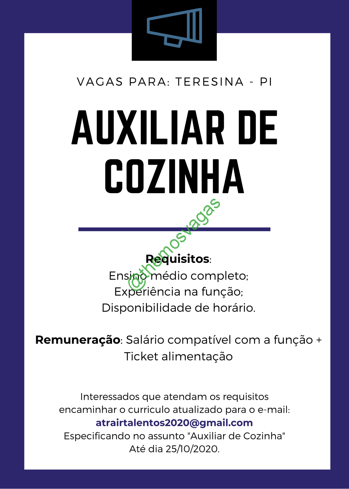 Auxiliar de Cozinha, Teresina – PI, 01 vaga(s), Themos Vagas, Empregos  e EstágiosThemos Vagas