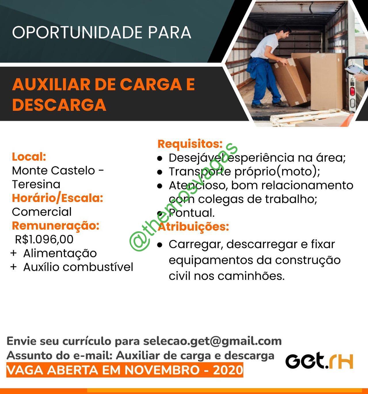 Aux de Carga e Descarga Teresina PI 01 vaga(s) Themos Vagas