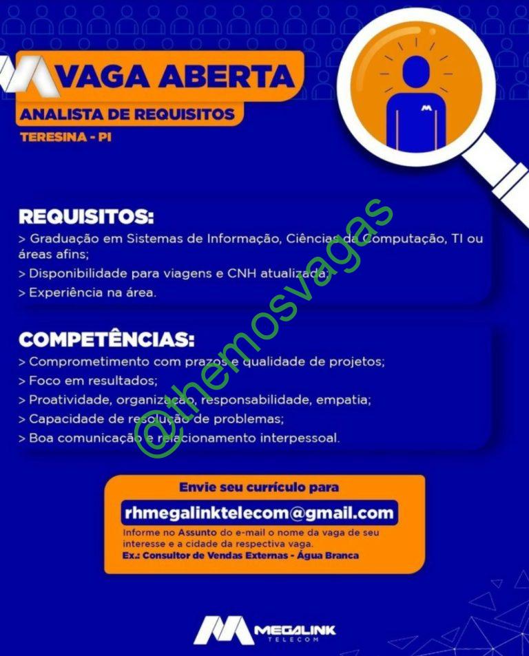 Analista De Requisitos Teresina Pi 01 Vagas Themos Vagas Empregos E Estágiosthemos 3213