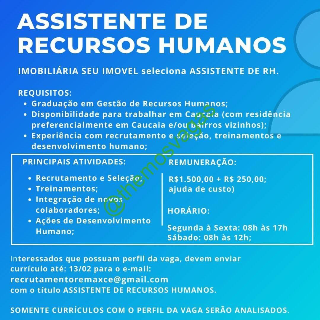 Vaga de Emprego de Assistente de Recursos Humanos, Campinas / SP