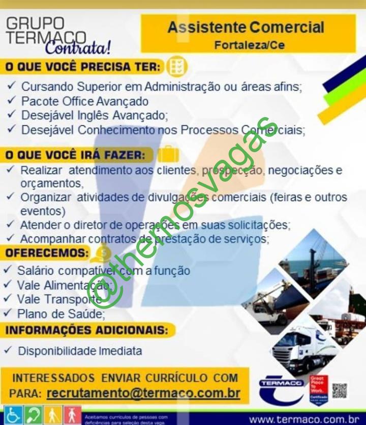 Assistente Comercial Fortaleza Ce 01 Vagas Themos Vagas Empregos E Estágiosthemos 8234