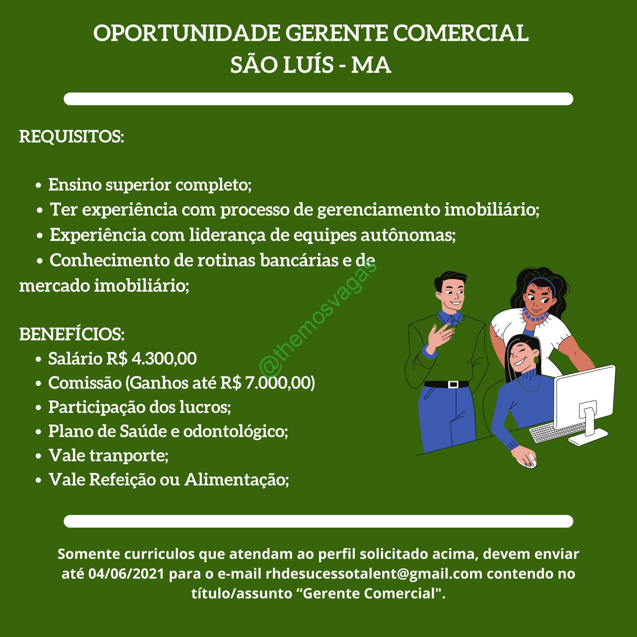 Gerente Comercial São Luís Ma 01 Vagas Themos Vagas Empregos E Estágiosthemos Vagas 9886