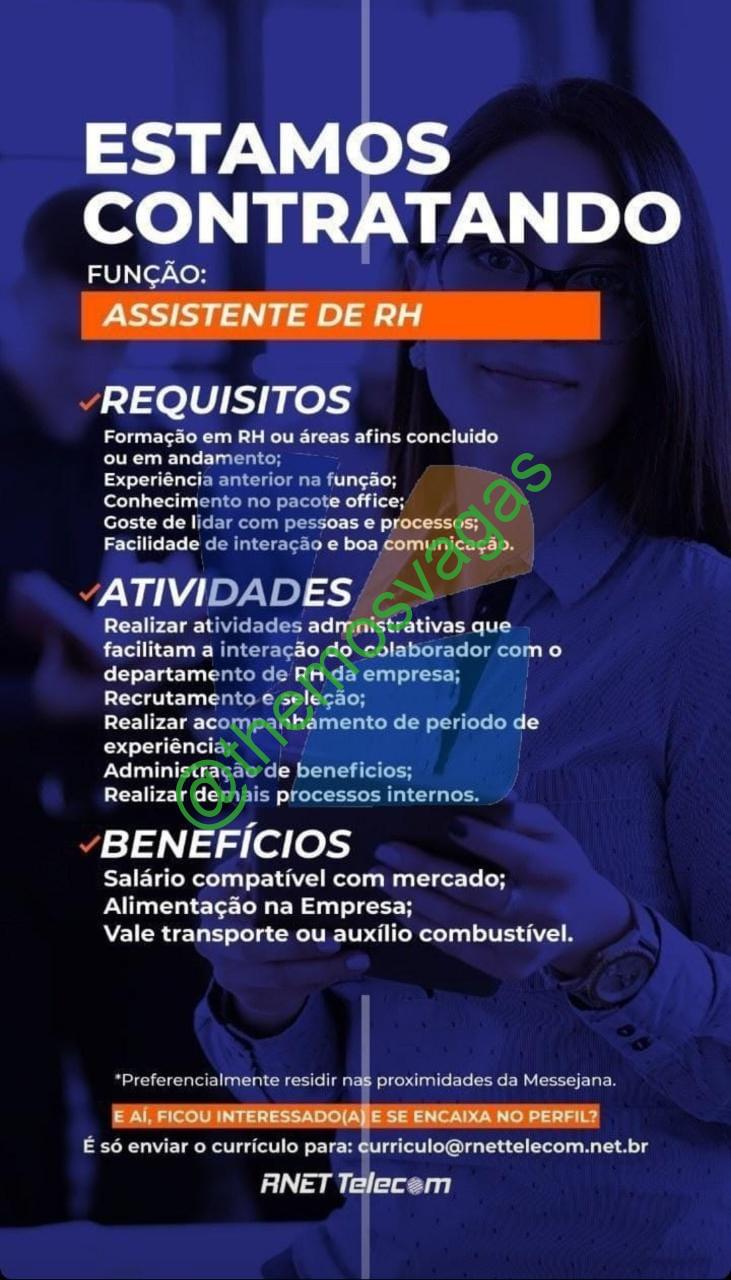 Vaga Assistente de RH em Fortaleza/Ce