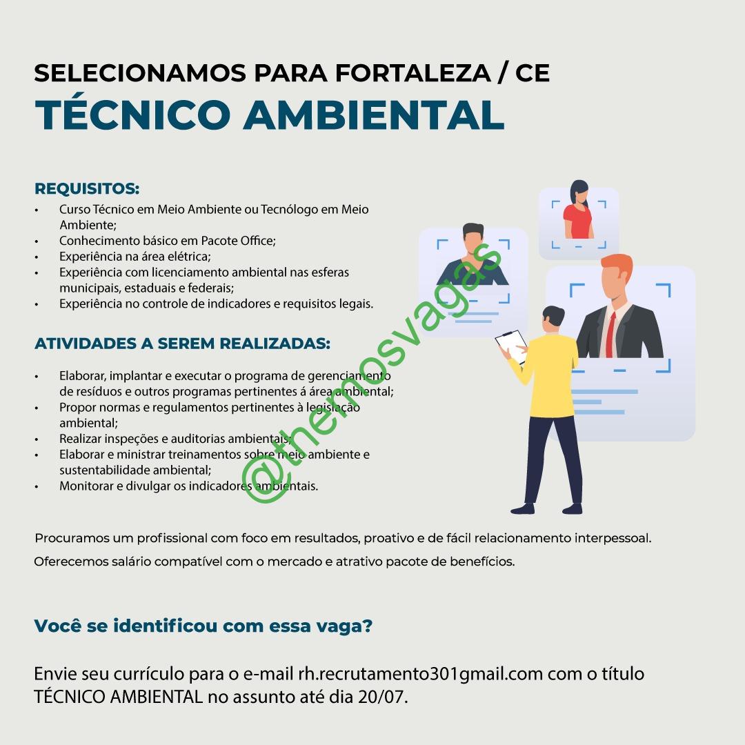 Auxiliar Ambiental, Fortaleza – CE, 01 vaga(s)