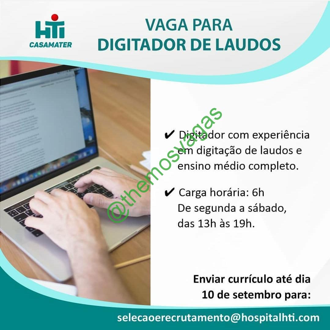 Modelo da descrição de vaga de Digitador