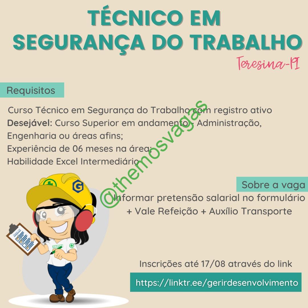 Técnico Em Segurança Do Trabalho Teresina Pi 01 Vagas Themos Vagas Empregos E 3933