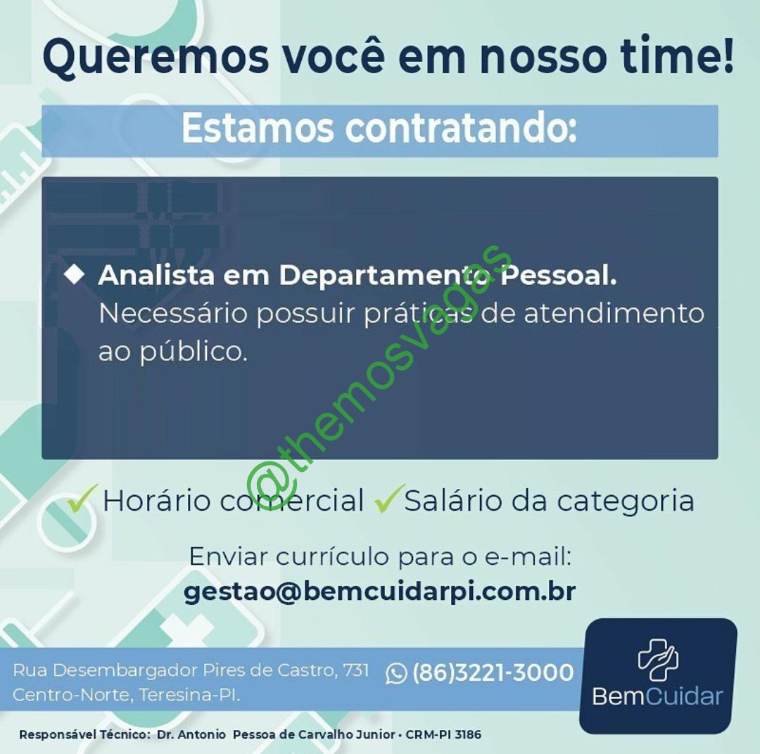 Analista Departamento Pessoal Teresina Pi 01 Vagas Themos Vagas Empregos E 6488