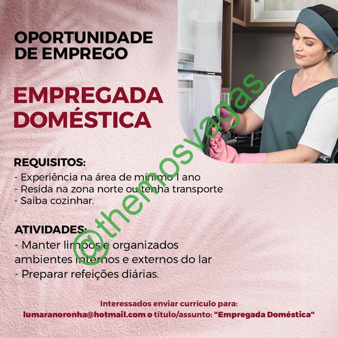 Empregada Doméstica Teresina – Pi 01 Vaga S Themos Vagas