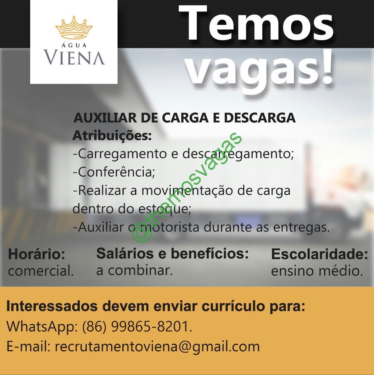 Auxiliar de Carga e Descarga Teresina PI 02 vaga(s) Themos