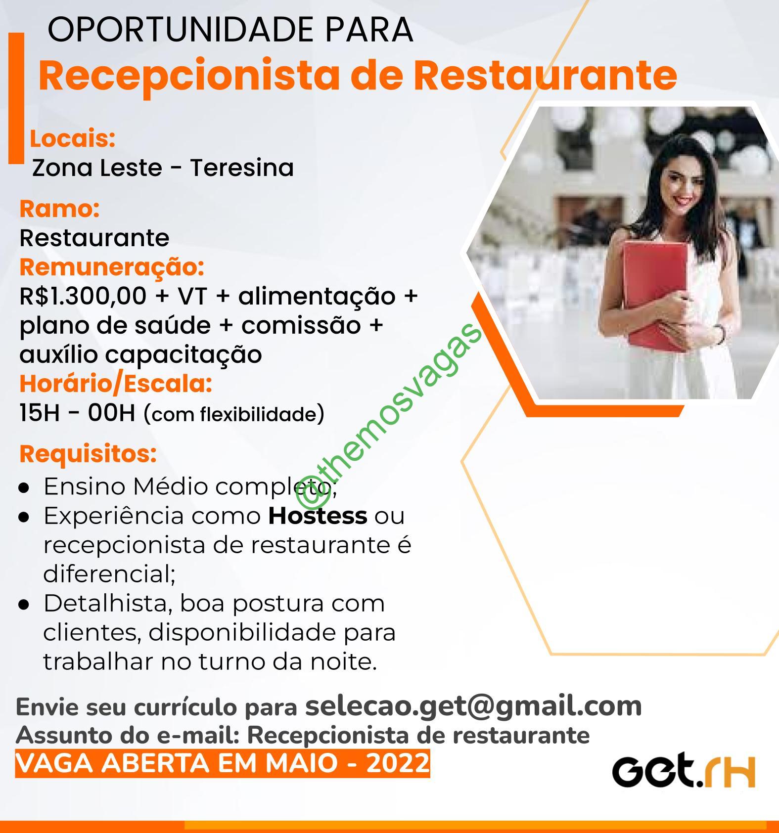 Emprego em Restaurante, Timon – MA, 02 vaga(s), Themos Vagas, Empregos  e EstágiosThemos Vagas