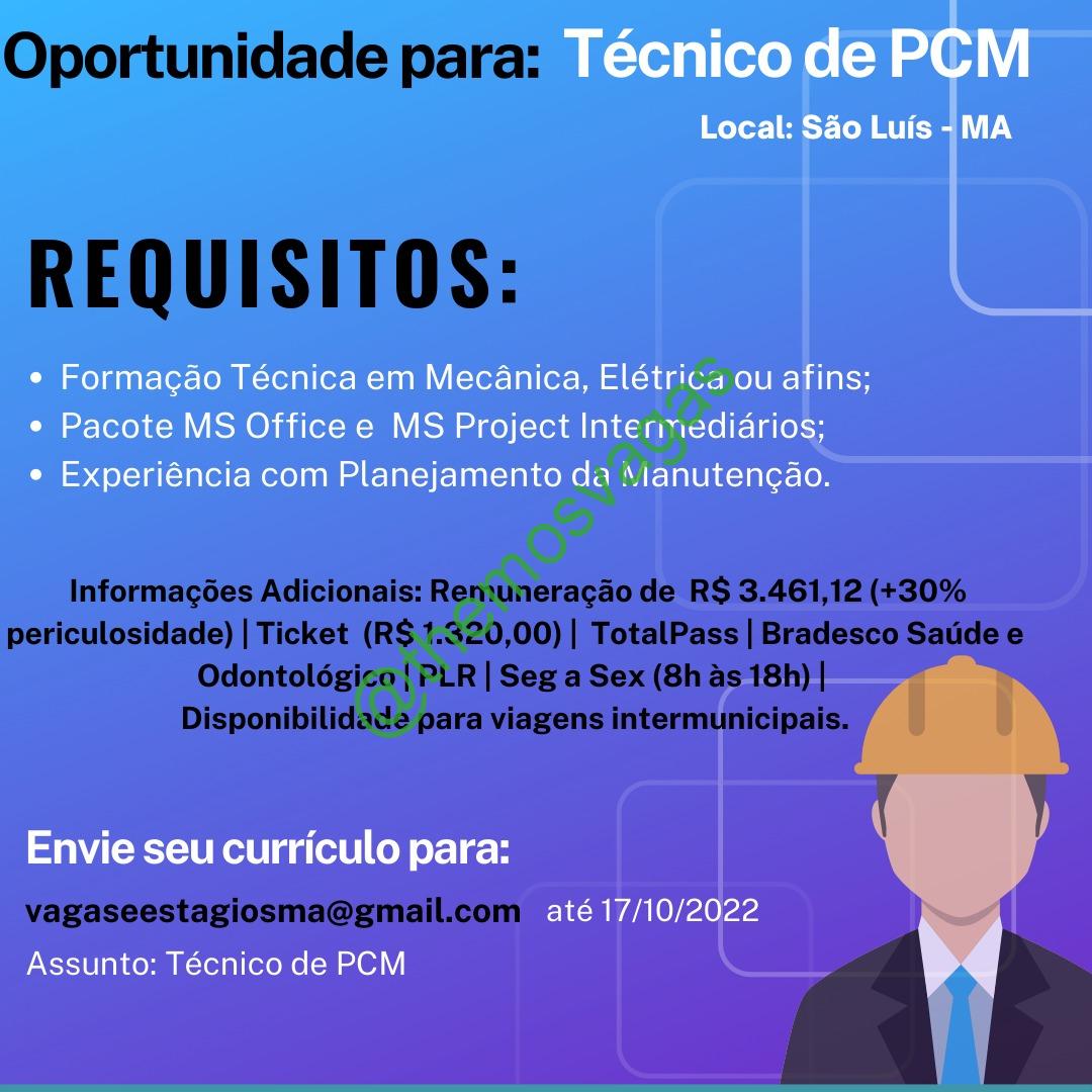 Técnico de PCM | São Luís – MA | 01 vaga(s) | Themos Vagas | Empregos e  EstágiosThemos Vagas | Empregos e Estágios