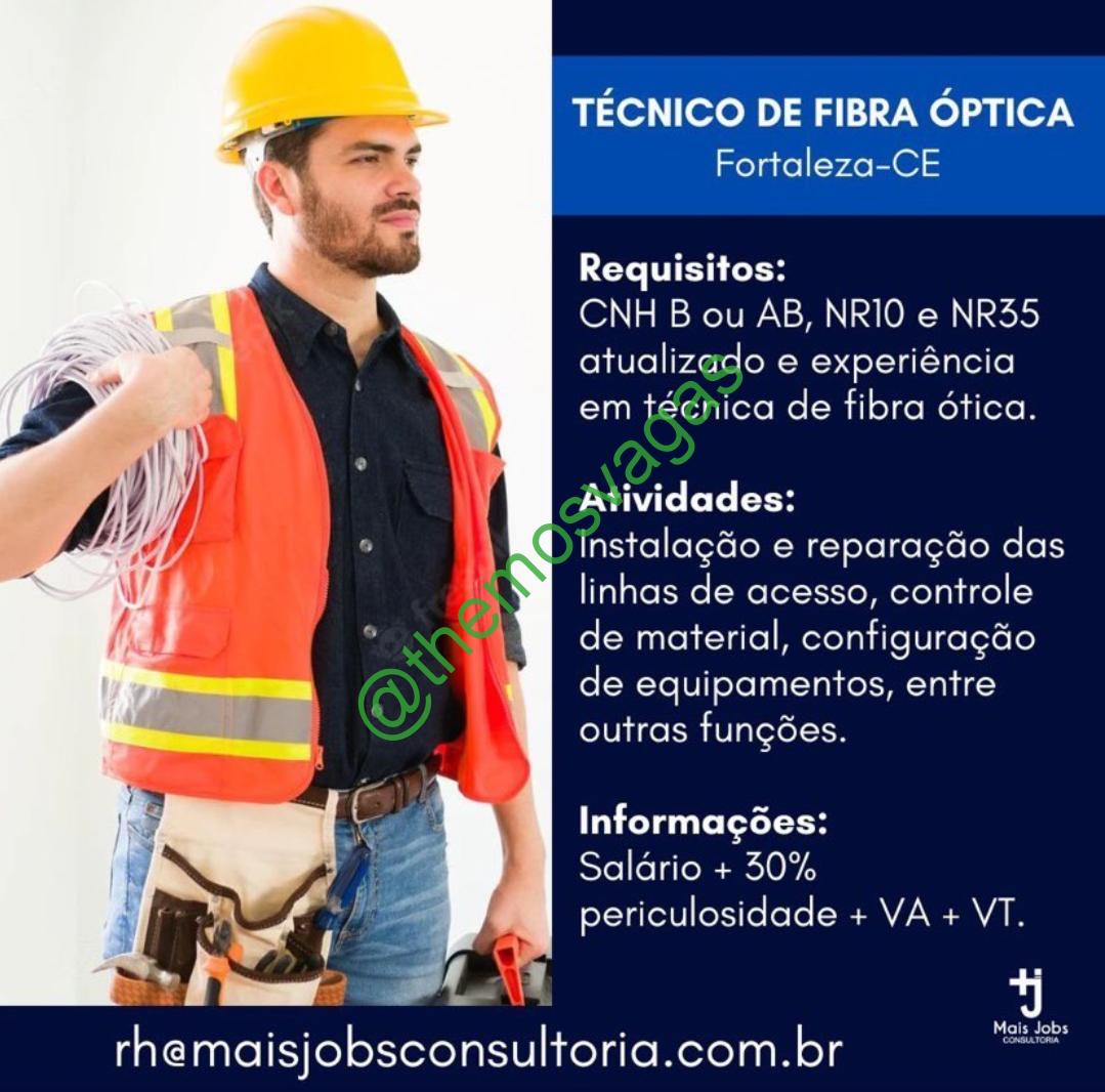 Técnico Em Fibra Óptica Fortaleza Ce 01 Vagas Themos Vagas Empregos E Estágiosthemos 