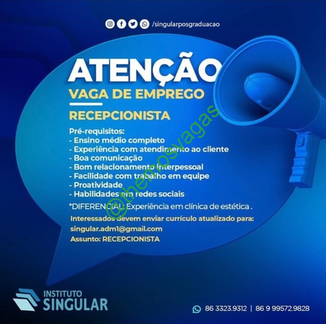 Recepcionista Parnaíba Pi 01 Vagas Themos Vagas Empregos E Estágiosthemos Vagas 