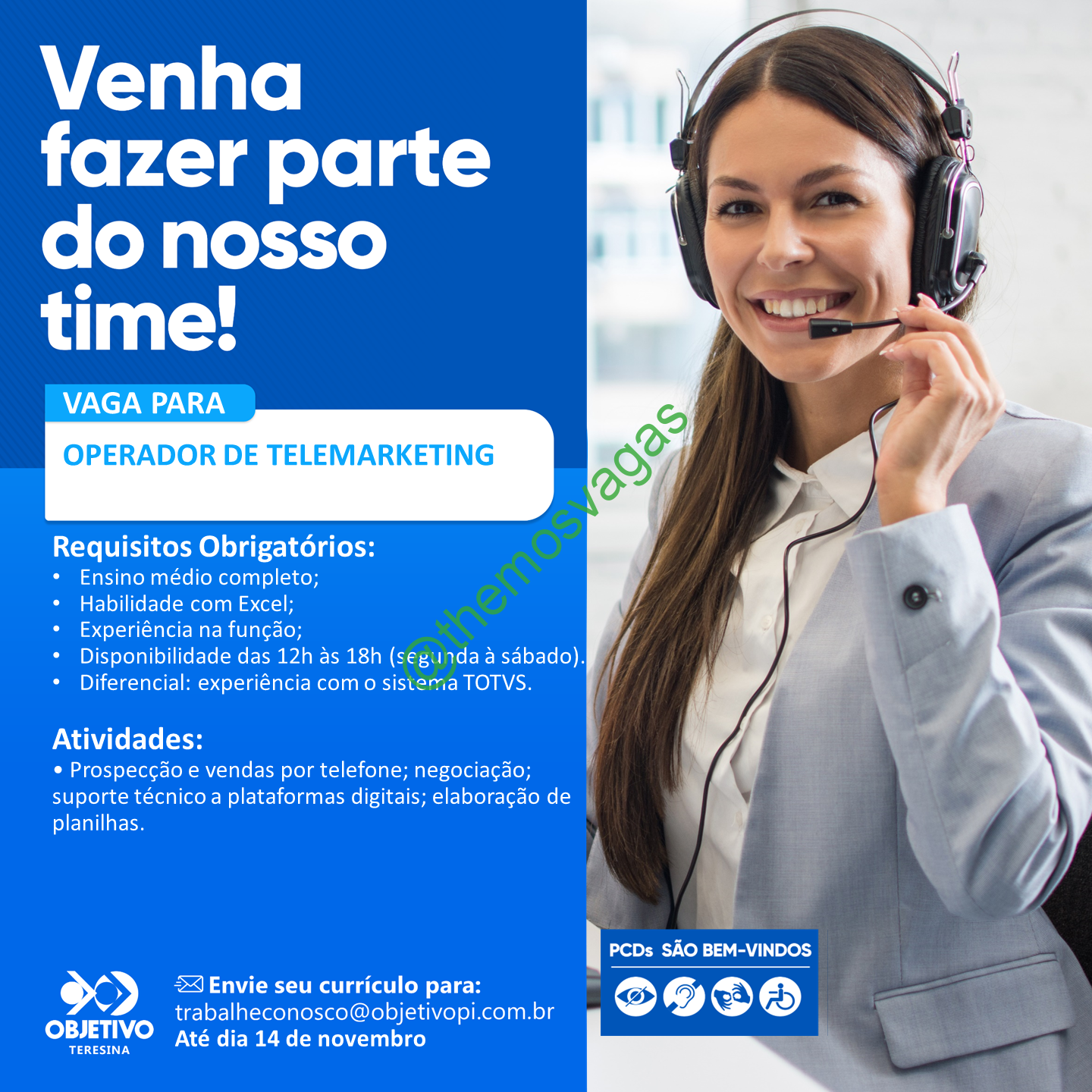 Empresa de telemarketing está com 630 vagas de emprego presencial