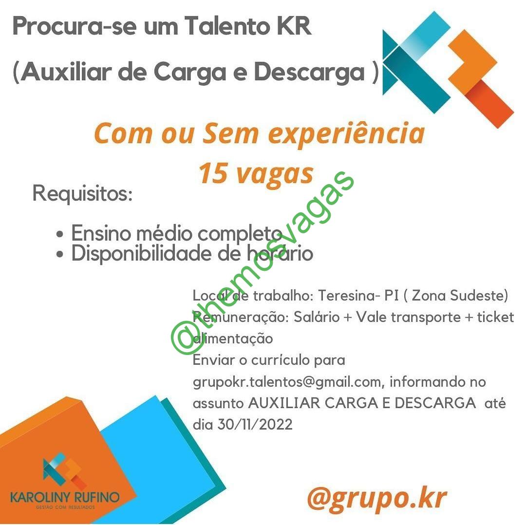 Aux Carga e Descarga Teresina PI 15 vaga(s) Themos Vagas