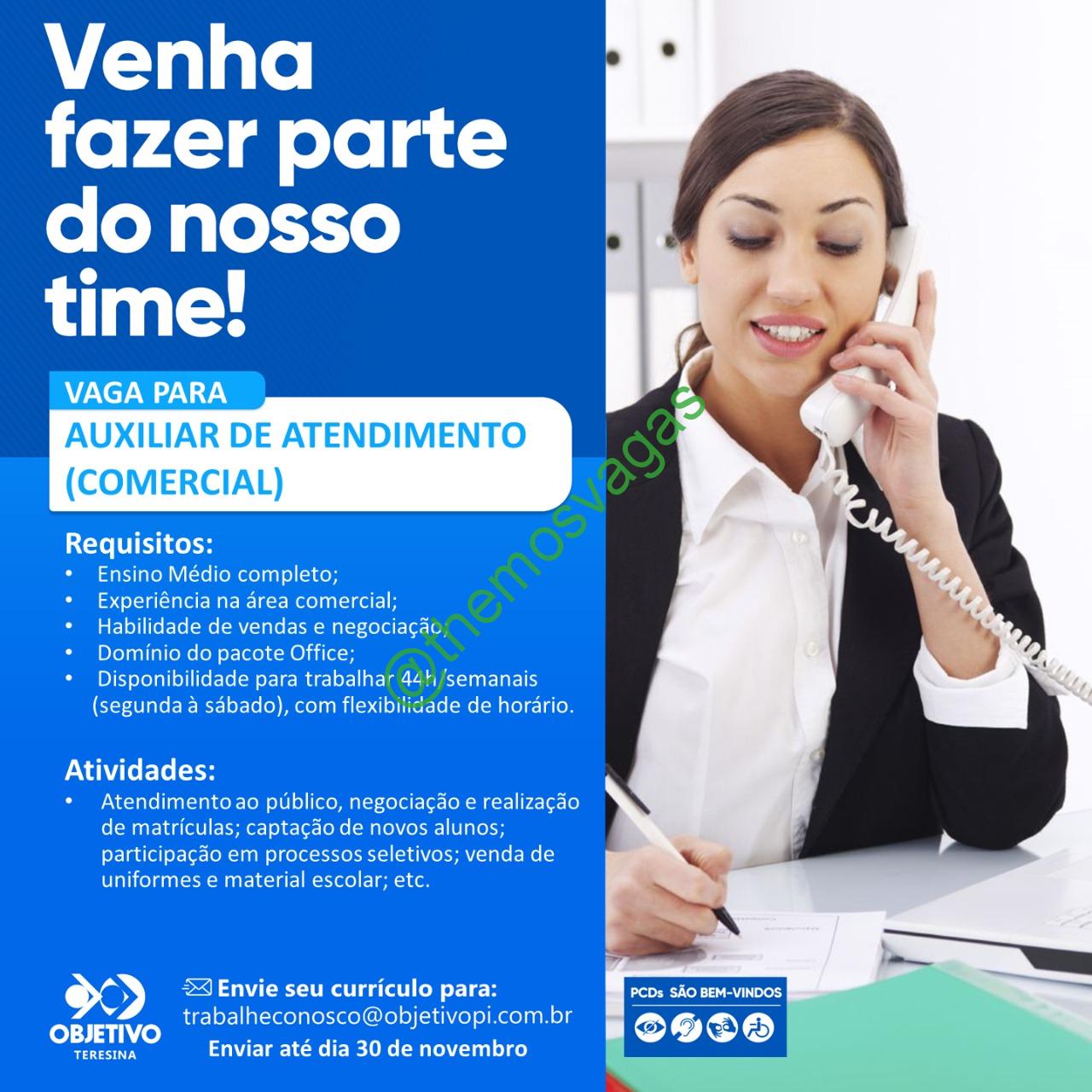 Auxiliar De Atendimento | Teresina – PI | 01 Vaga(s) | Themos Vagas ...