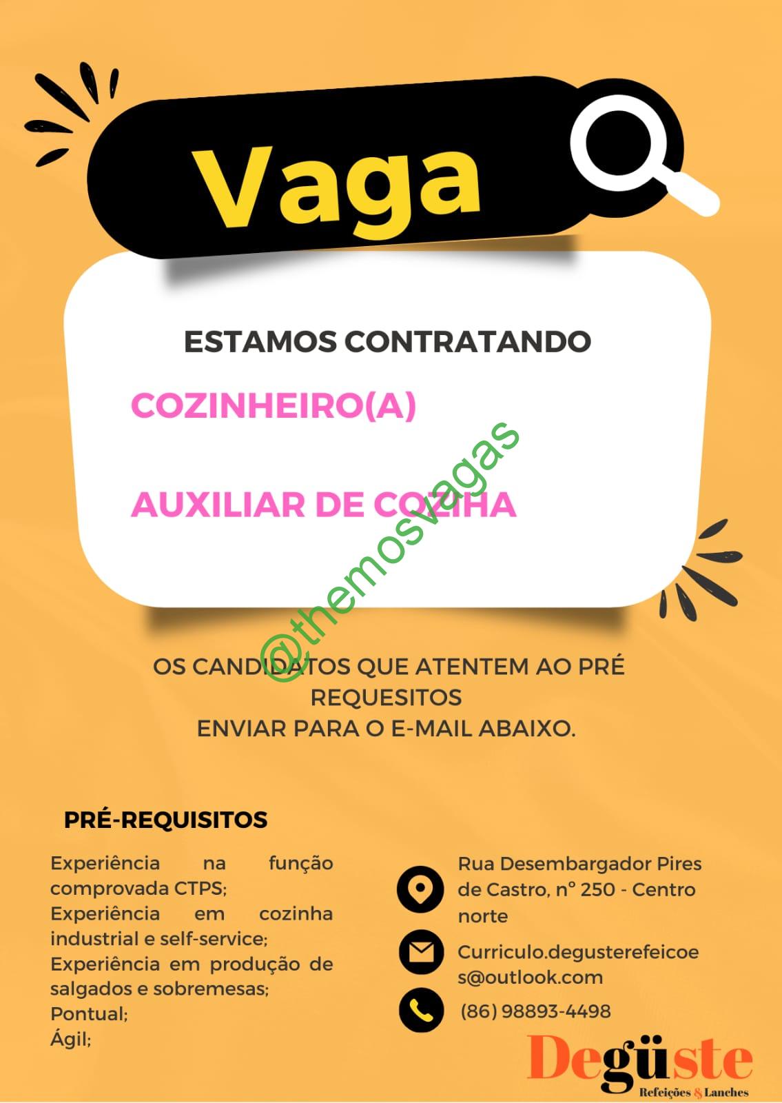 Auxiliar de Cozinha, Teresina – PI, 01 vaga(s), Themos Vagas, Empregos  e EstágiosThemos Vagas