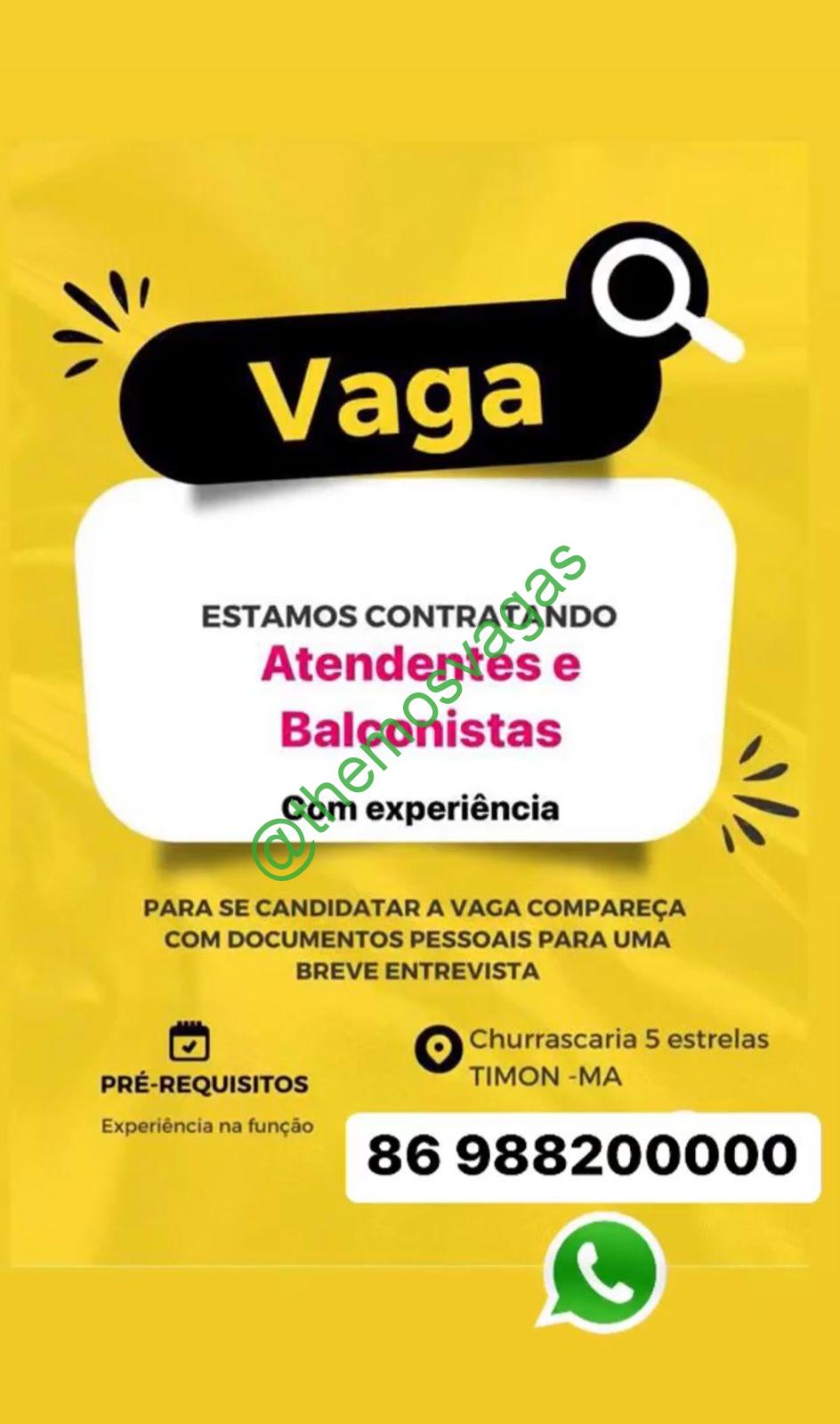 Emprego em Restaurante, Timon – MA, 02 vaga(s), Themos Vagas, Empregos  e EstágiosThemos Vagas