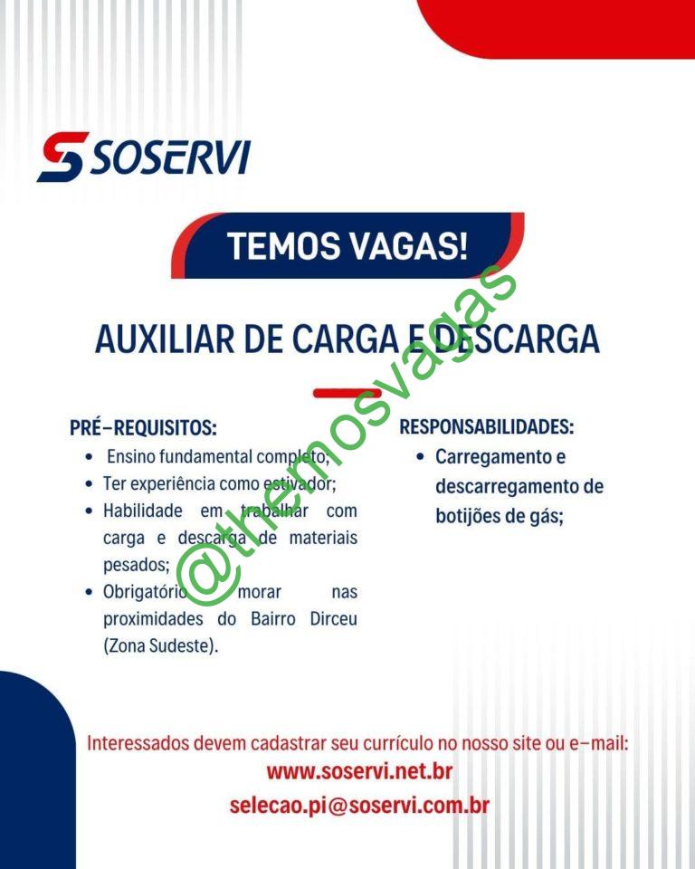 Auxiliar de Carga e Descarga Teresina PI 01 vaga(s) Themos