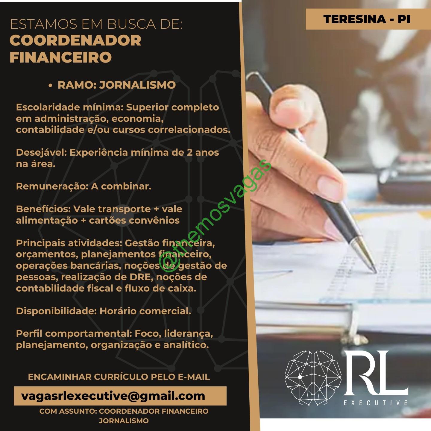 Coordenador Financeiro | Teresina – PI | 01 Vaga(s) | Themos Vagas ...