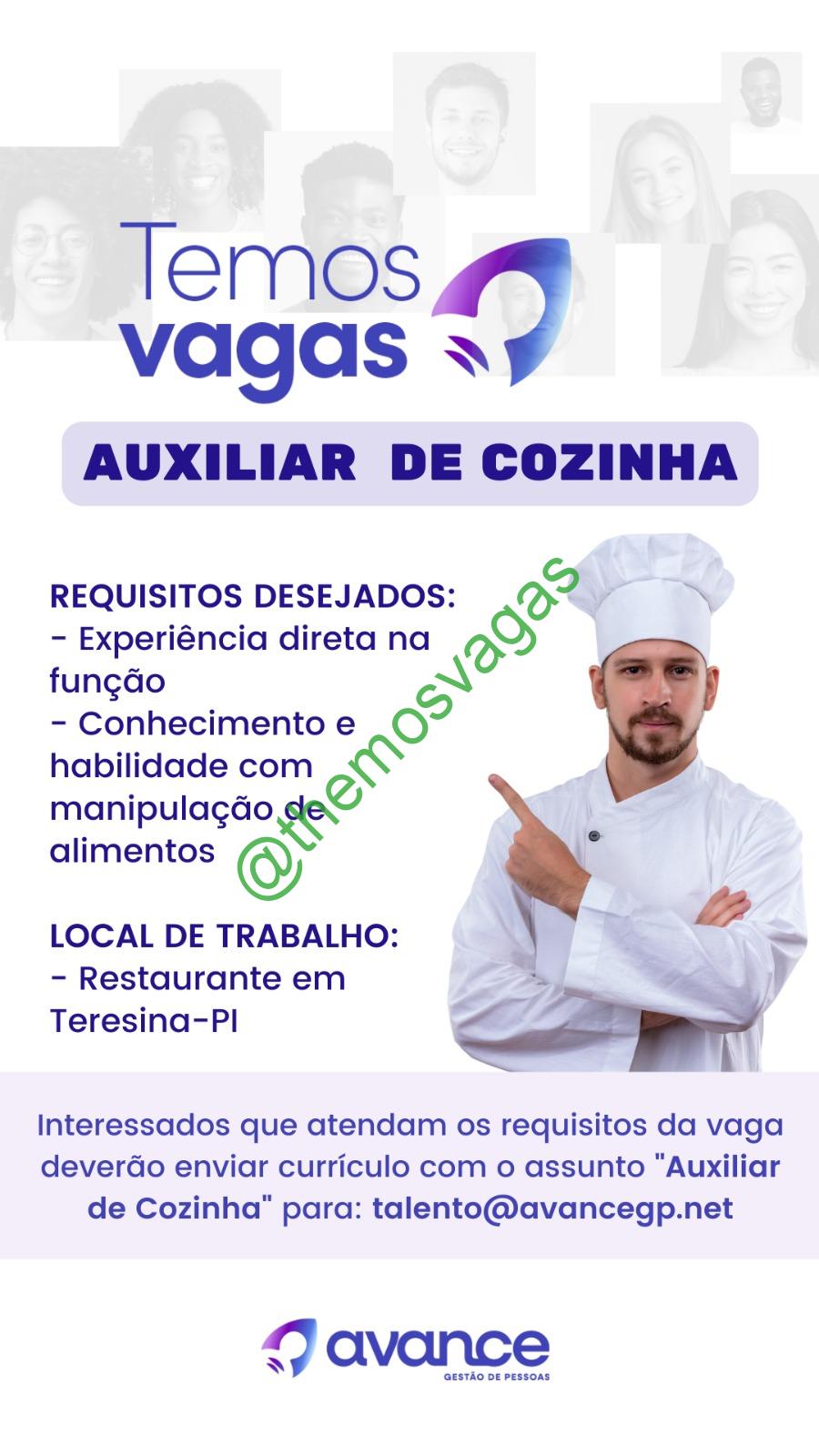 Auxiliar de Cozinha, Teresina – PI, 01 vaga(s), Themos Vagas, Empregos  e EstágiosThemos Vagas