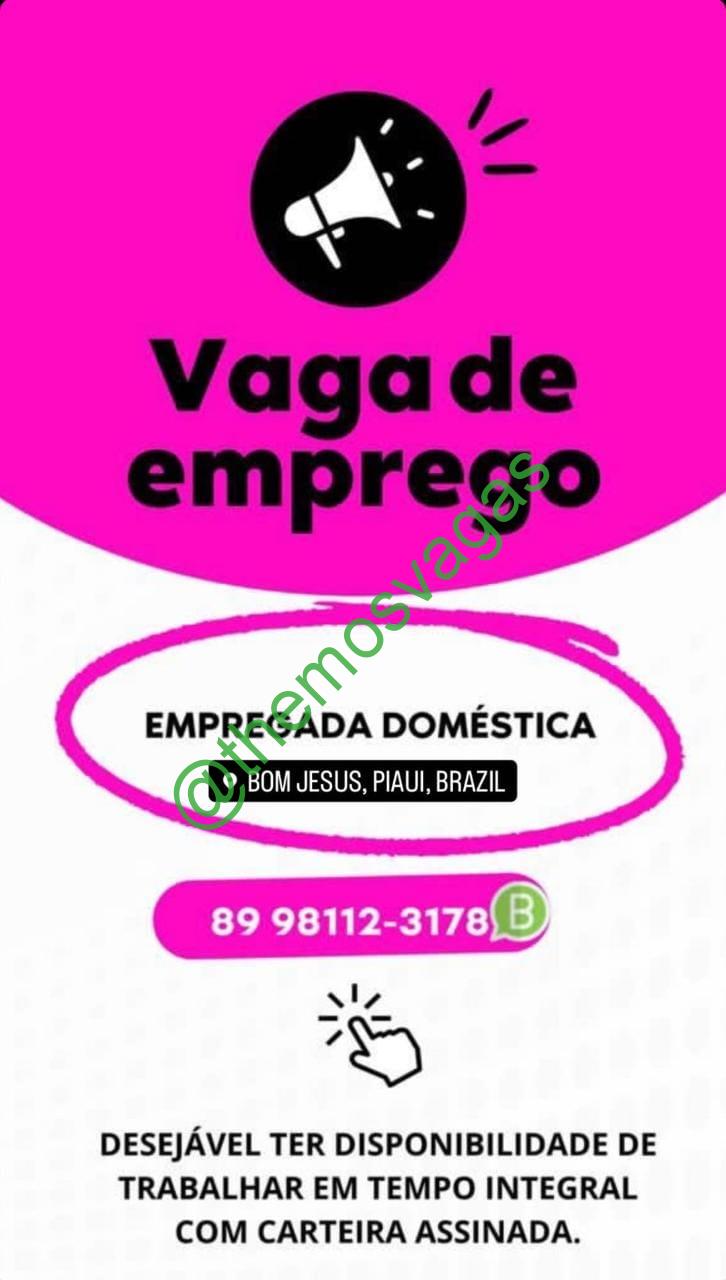 Empregada Doméstica Bom Jesus – Pi 01 Vaga S Themos Vagas