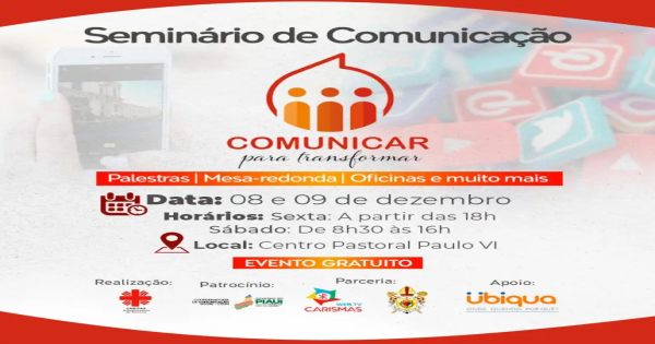Arquidiocese de Teresina realiza Seminário de Comunicação Social; veja como participar